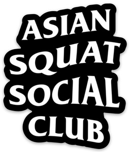 Asian Squat Social Club Classic Logo - Sticker