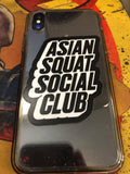 Asian Squat Social Club Block Logo - Sticker