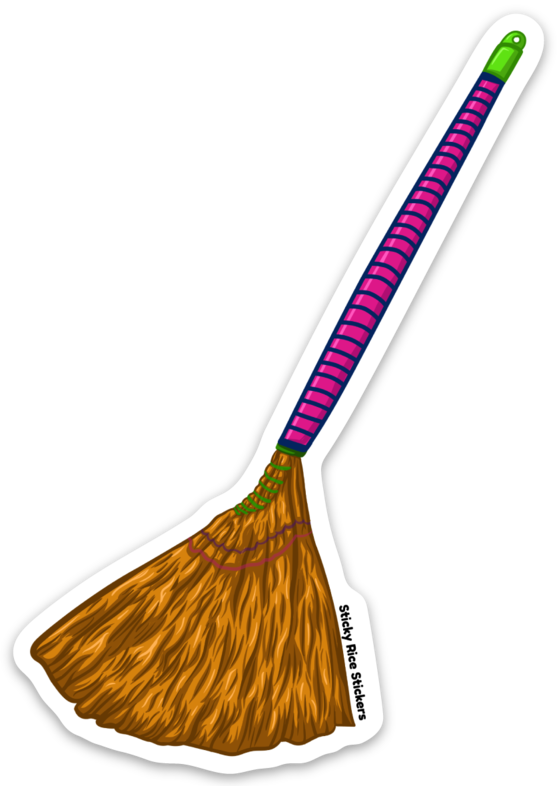 Asian Straw Broom - Sticker – Asians Never Die