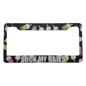 License Plate - SUCK MY BALLS - BLACK